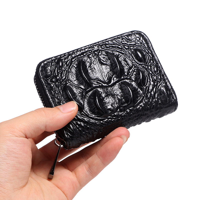 真皮男鳄鱼纹多卡位大容量女证件包 沐霖卡包