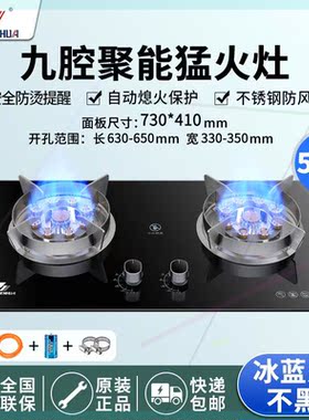 燃气灶双灶家用定时煤气灶液化气灶天然气灶台嵌两用猛火灶头