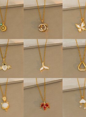 项链钛钢女夏季小众设计感轻奢项链女生精致百搭感简约配饰