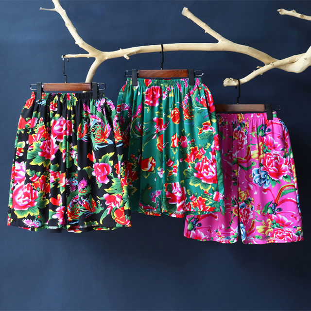 ຜ້າຝ້າຍ floral ກາງ rise ແລະ fabric floral ໄຫມ