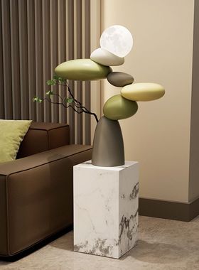 石来运转大型落地灯摆件客厅电视柜沙发旁家居装饰高级感乔迁礼物