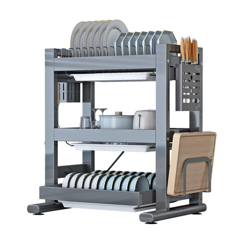 厨房碗碟收纳架家用碗架碗柜碗盘收纳盒刀架沥水架置物架子 - 图3