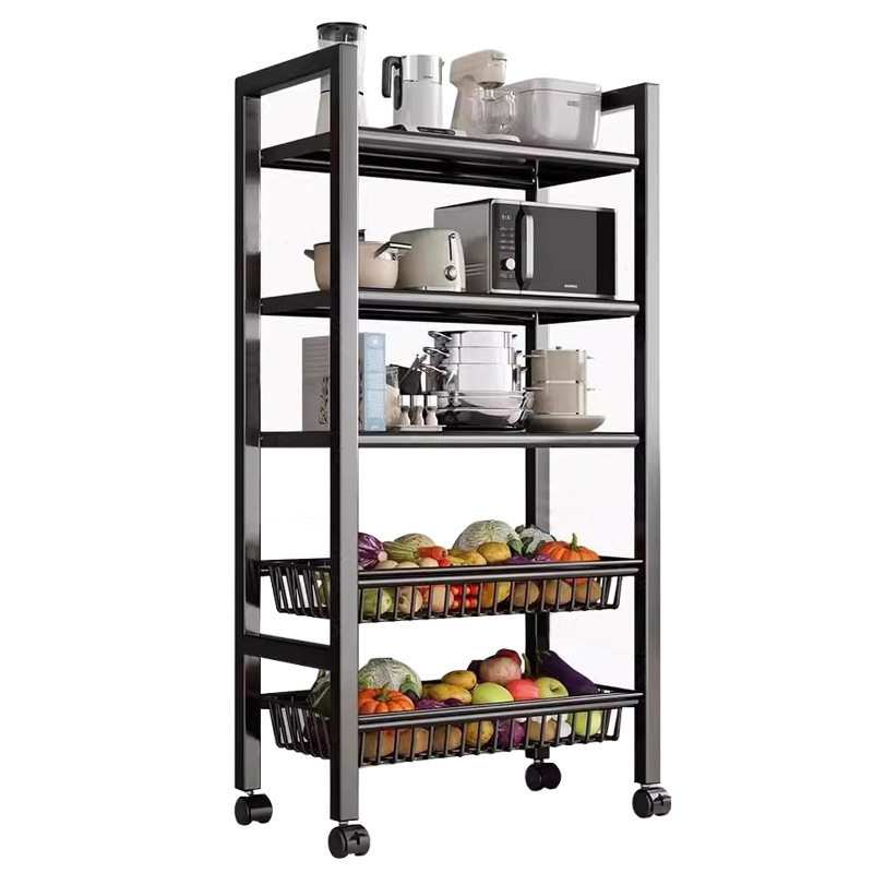 厨房置物架落地多层多功能收纳微波炉蔬菜架子家用可移动储物架子,淘宝优惠券,粉丝福利购,淘宝优惠卷