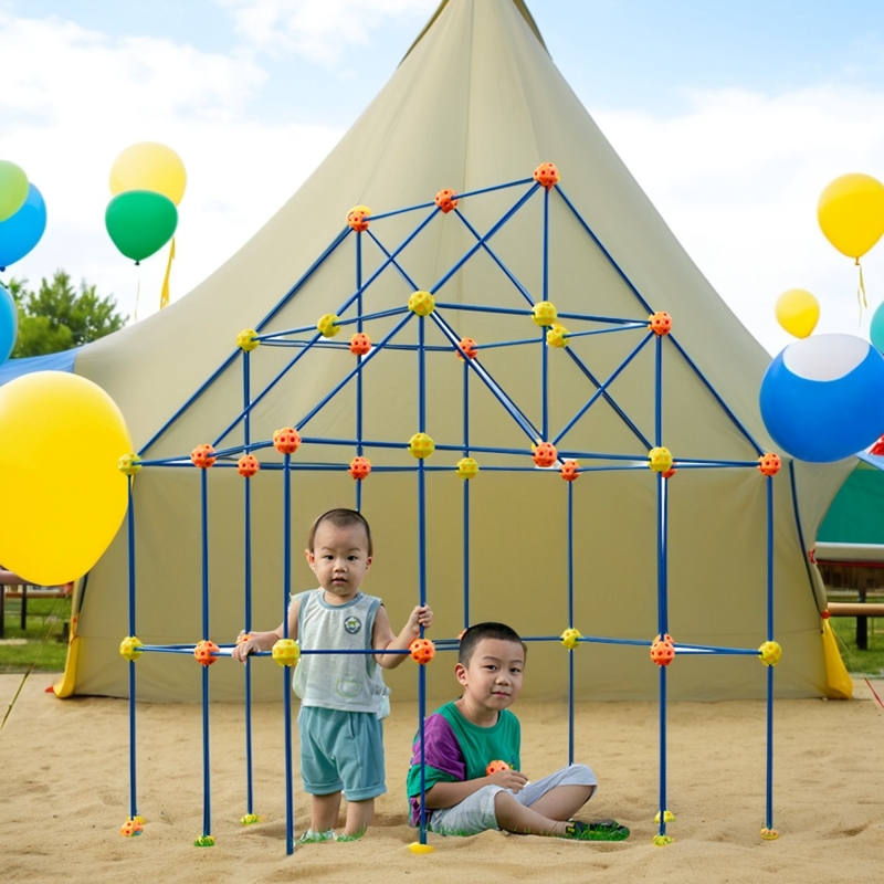 城堡拼搭建筑积木室内户外帐篷球幼儿园儿童玩具DIY STEAMFORT - 图0