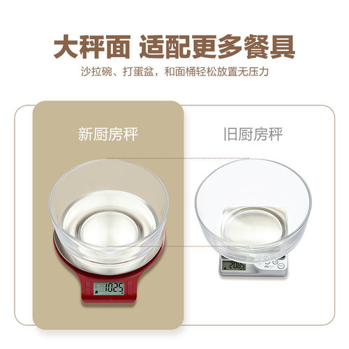 香山厨房秤烘培电子秤精准0.1g家用防水食物烘焙高精度克称电子称 - 图0