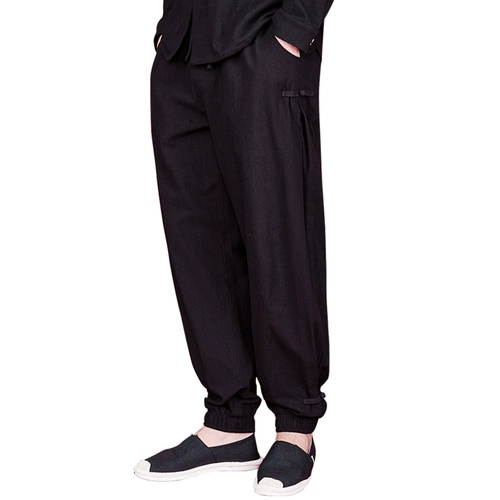 旧印 Хлопковые ретро штаны, китайский стиль, из хлопка и льна