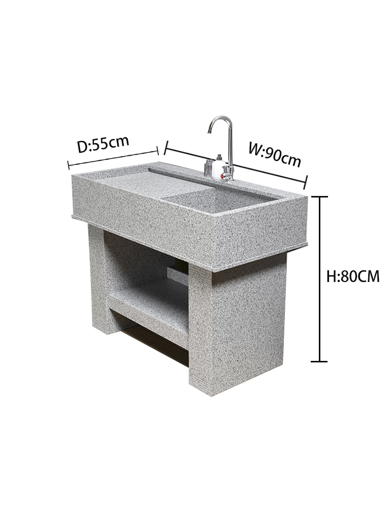 定制水池洗衣台洗手盆洗大理石洗衣盆台一体成型式台盆池洗衣家用-图0