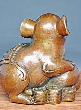 铜老鼠摆件吉祥物招财运财纯铜