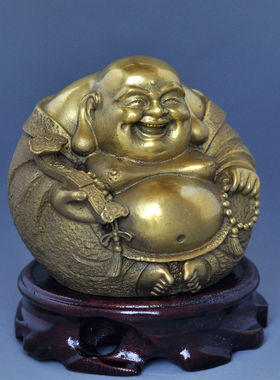 纯铜笑佛铜像弥勒佛弥勒全铜摆件