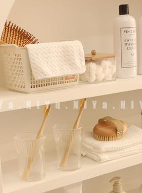 【浴室柜摆件组合】样板房卫生间主卫牙刷白洗漱杯乳液瓶毛巾香薰
