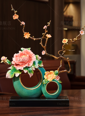 花开富贵黄铜摆件乔迁新居礼物