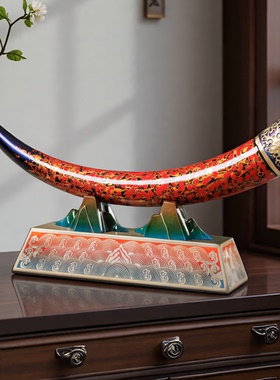 新中式客厅黄铜象牙摆件乔迁礼物