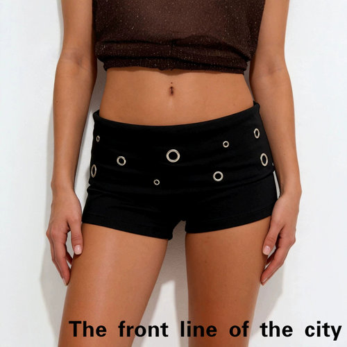 V-neck camisole women's slim fit short top克个性显瘦休闲短裤 - 图0
