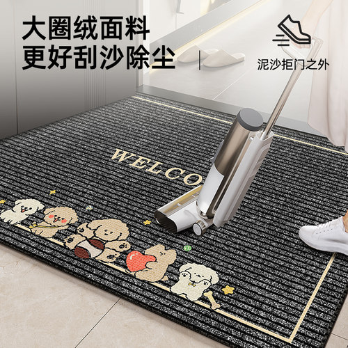 地垫入户门垫高级感防滑耐脏玄关地毯进门口家用除尘脚垫子可裁剪 - 图2