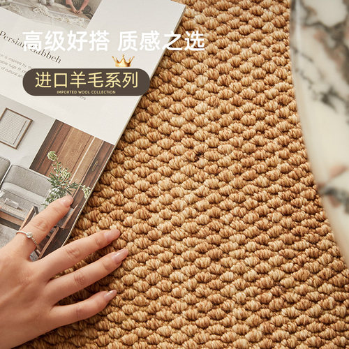 中古风羊毛地毯2026新款栖木客厅免洗可擦小众侘寂风沙发卧室地垫 - 图0