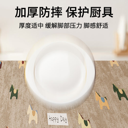 厨房地垫防油耐脏防水防滑垫2026新款卡通洗地毯家用进门门口垫子 - 图2