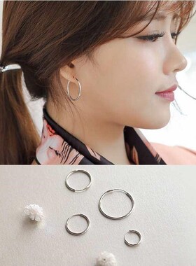 S925 sterling silver earring size ring earrings for men and