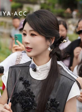 杨紫同款新中式2026新品巴黎珍珠发簪女优雅气质手工珍珠盘发簪子