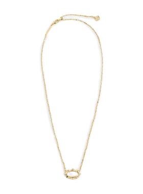 代购Kendra Scott女士项链优雅简约百搭精致金色椭圆形贝壳边框