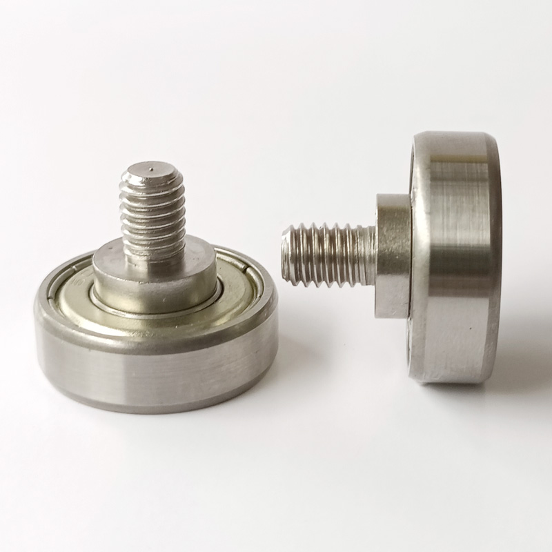 304不锈钢外螺纹轴承带螺杆滚轮JSS620447-14C2L12M10轴杆小滑轮 - 图3