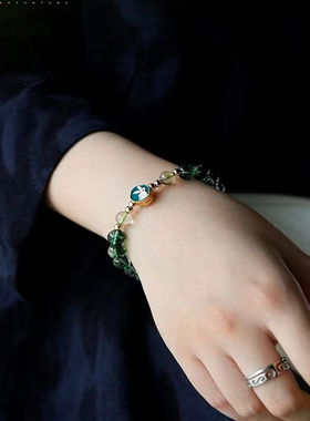玉畅轩（YUCHANGXUAN）绿幽灵手链女玉兔ins小众水晶手串送女友52