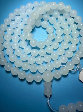 贝壳手串108颗毛衣项链吊坠珠链男女手链生日礼物多层白玉5mm138