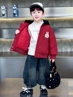 Boys' quilted thickened cotton coat 2025 new autumn and winter children's casual baseball uniform coat baby cotton coat winter clothing