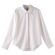CHICBLISS 白色缎面衬衫女长袖秋季新款通勤暗门襟垂感面试衬衣女