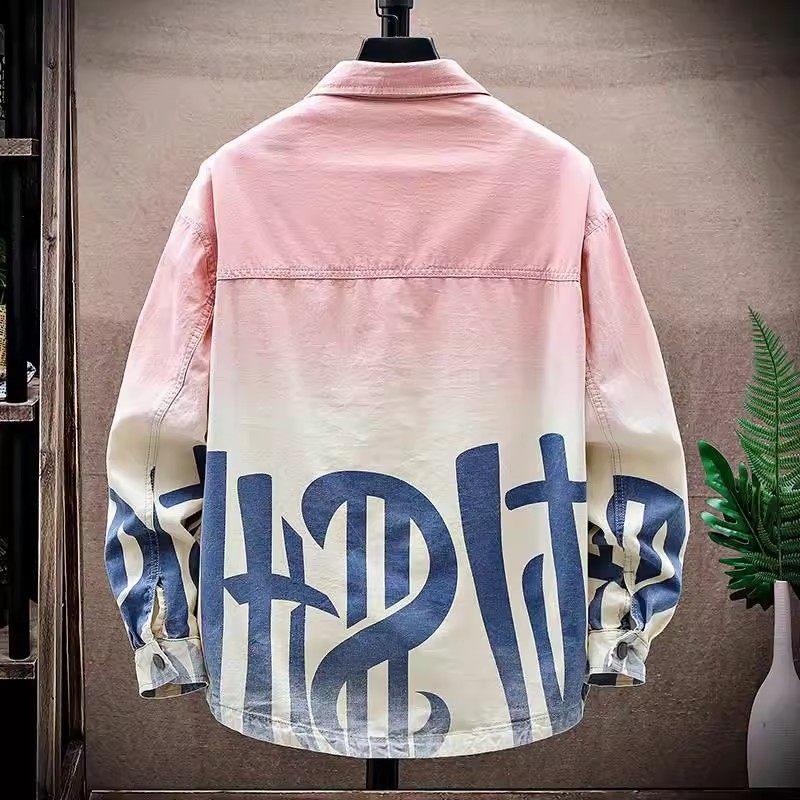 牛仔长袖衬衫男款春秋季青少年潮牌宽松潮流衬衣初中高中学生外套,淘宝优惠券,粉丝福利购,淘宝优惠卷