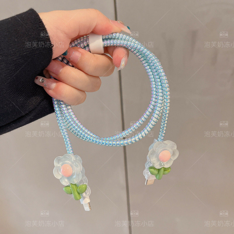 花朵适用苹果17充电器iPhone14promax数据线保护壳16快充头15软壳,淘宝优惠券,粉丝福利购,淘宝优惠卷