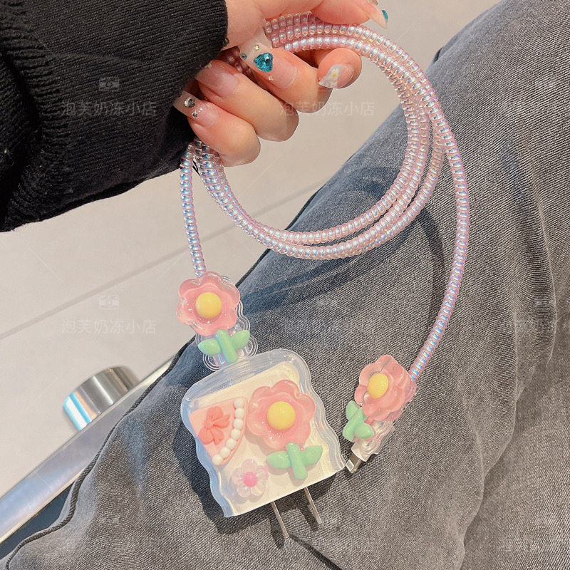 花朵适用苹果17充电器iPhone14promax数据线保护壳16快充头15软壳,淘宝优惠券,粉丝福利购,淘宝优惠卷