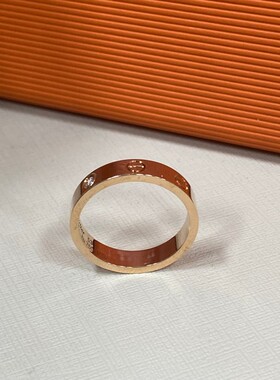 [98新]Cartier/卡地亚 love系列窄版单钻戒指53码玫瑰金18年裸戒