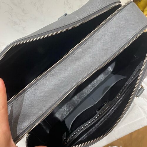 润物汇 搁置品PRADA普拉达蓝色手提单肩公文包 二手奢侈品包包 - 图3
