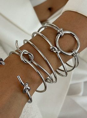 时尚通勤几何金属素圈手