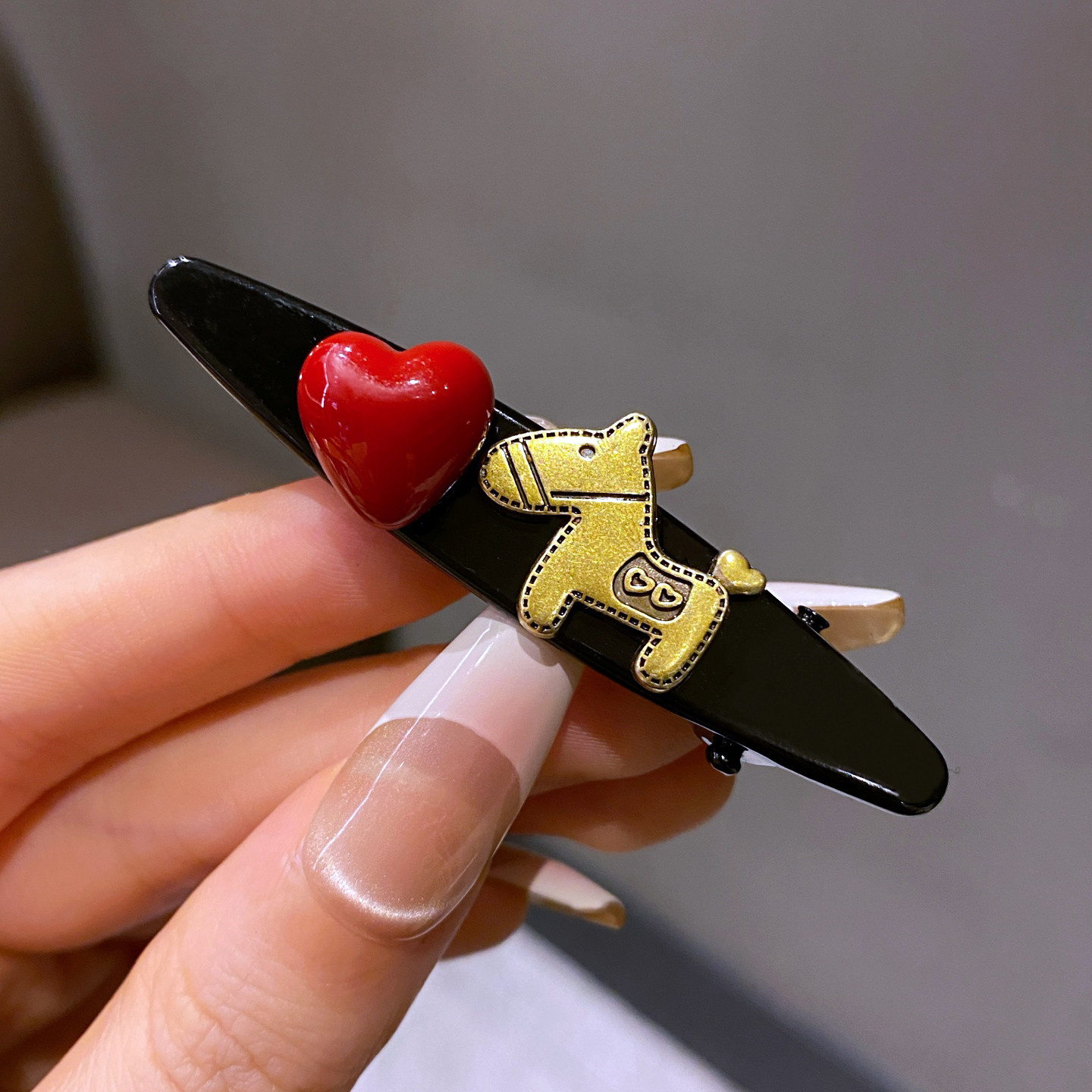 新款爱心小马鸭嘴夹女甜美可爱金属发夹侧边夹刘海夹碎发整理发饰,淘宝优惠券,粉丝福利购,淘宝优惠卷