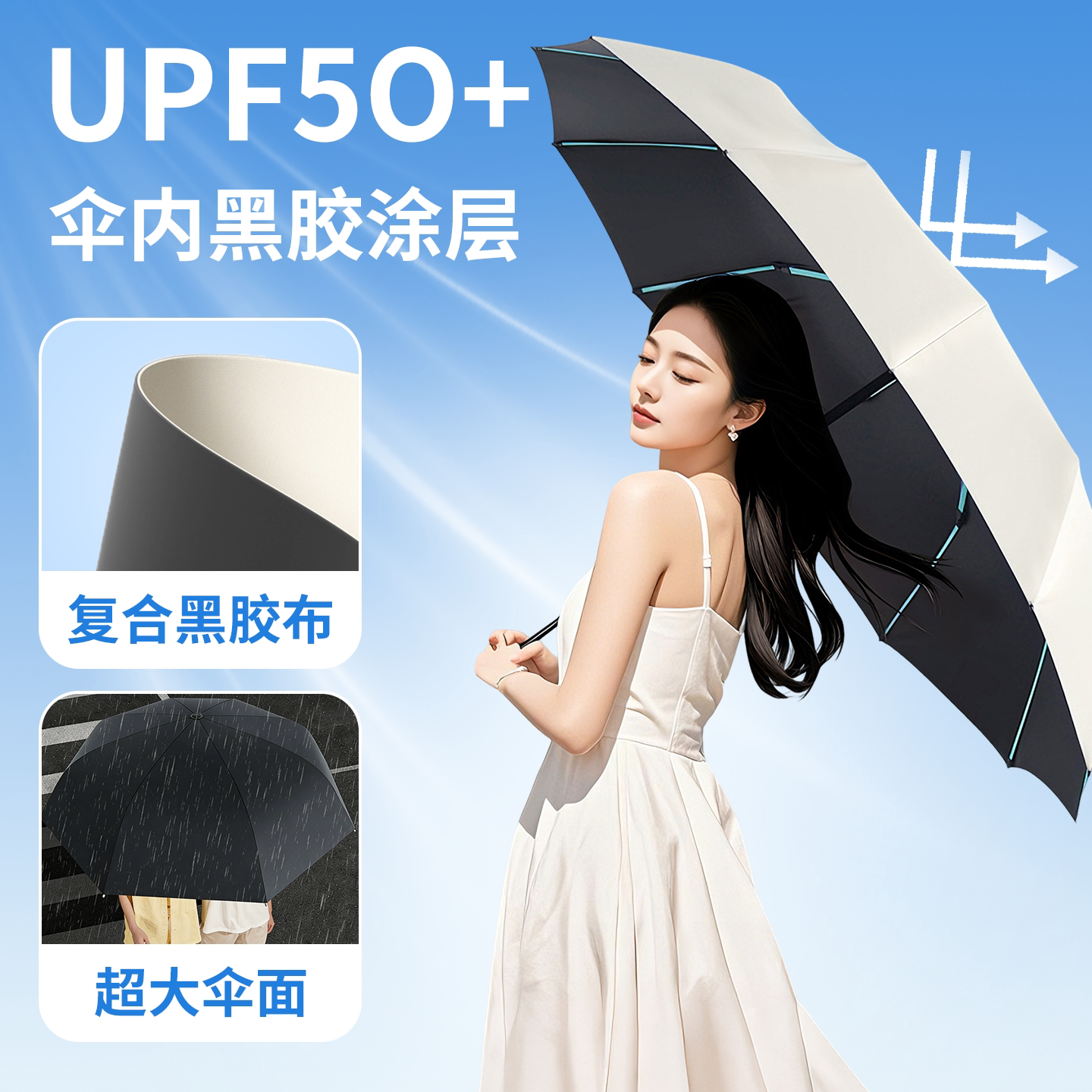 全自动雨伞晴雨两用防晒防紫外线遮阳伞加大加粗双人折叠伞大号zy