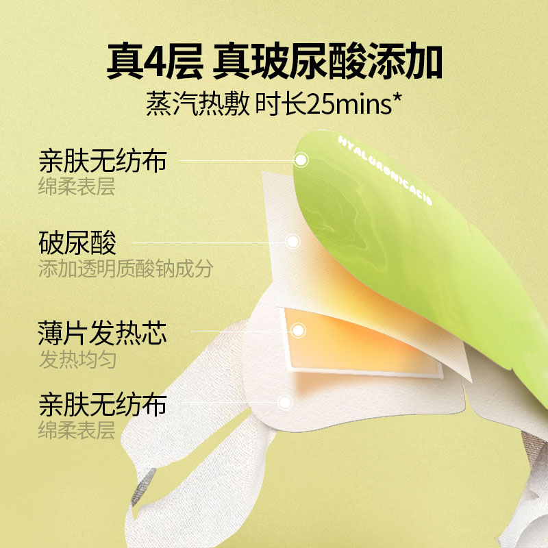米卡博蒸汽眼罩缓解眼疲劳玻尿酸热敷发热睡眠遮光学生加热护眼贴