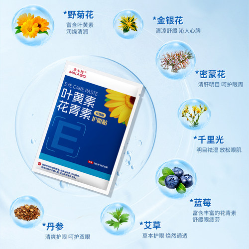 叶黄素护花青素眼贴舒缓眼部疲劳干涩学生睡眠青年成人40贴 - 图0