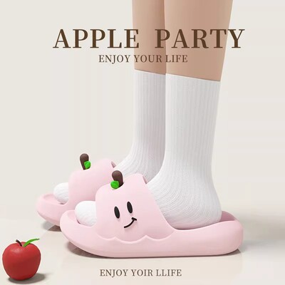 卡通苹果拖鞋夏季加厚底防滑