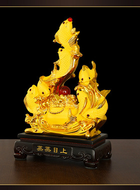 蒸蒸日上金鱼摆件客厅玄关房