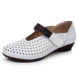 Летняя универсальная обувь для кожаной обуви, сандалии для матери, из натуральной кожи, в корейском стиле, мягкая подошва