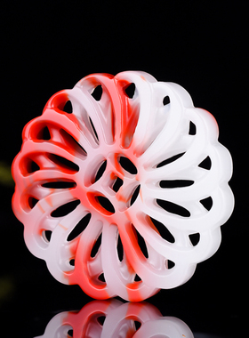 新疆和田玉红玉白玉时来运转挂件七彩玉花开富贵吊坠鸡血玉毛衣链