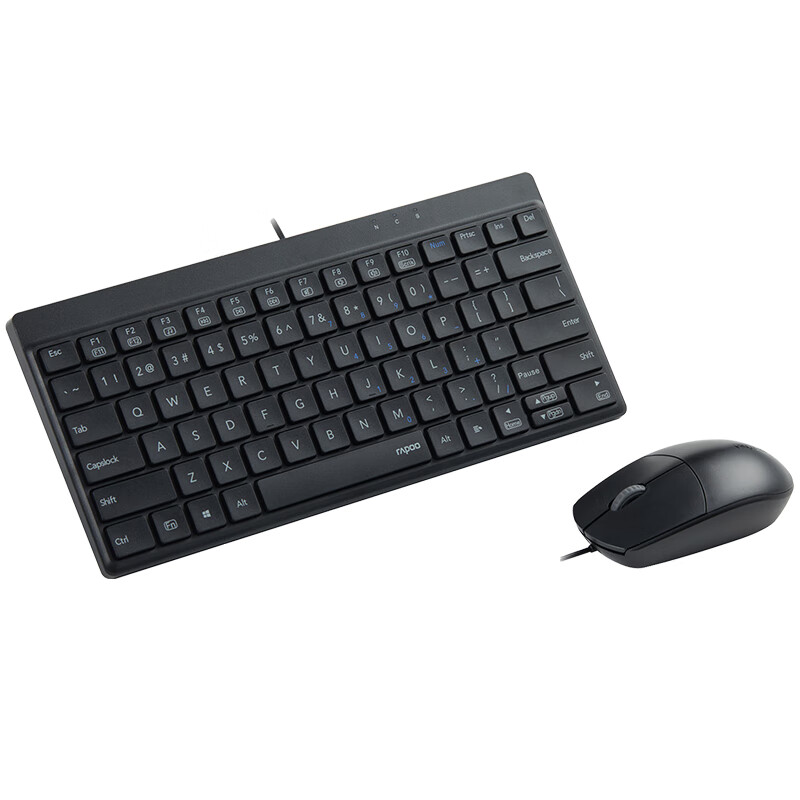 雷柏NX8000有线光学键鼠套装轻巧办公80键紧凑布局键盘对称鼠标