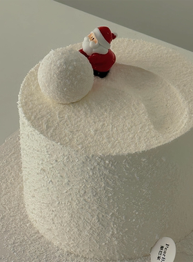 元旦滑雪主题甜品蛋糕装饰卡通可爱树脂小雪人圣诞老人场景摆件