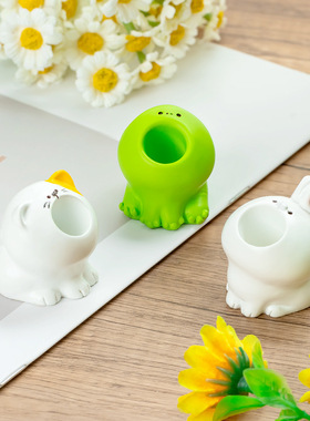 创意微景观卡通可爱小动物收纳公仔手办装饰品配件桌面小摆件