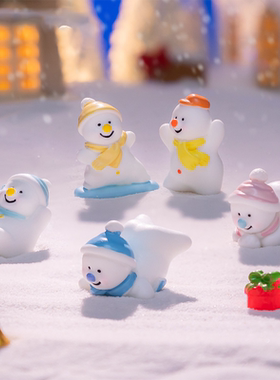 微景观创意可爱圣诞雪人圣诞树造雪景 DIY装饰配件微缩迷你小摆件