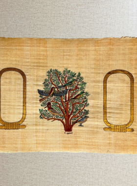 上海埃及博物馆定制手绘姓名精品莎草纸画纪念品周边金字塔之巅