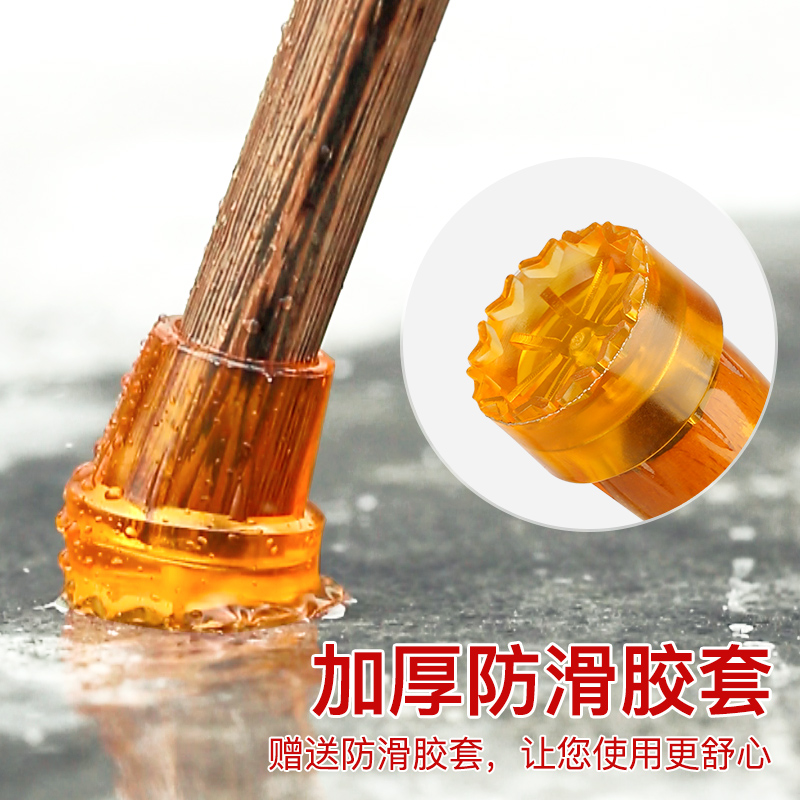 红木拐杖老人防滑轻便拐棍老年人杖拐木头拐四脚木手杖实木-图2