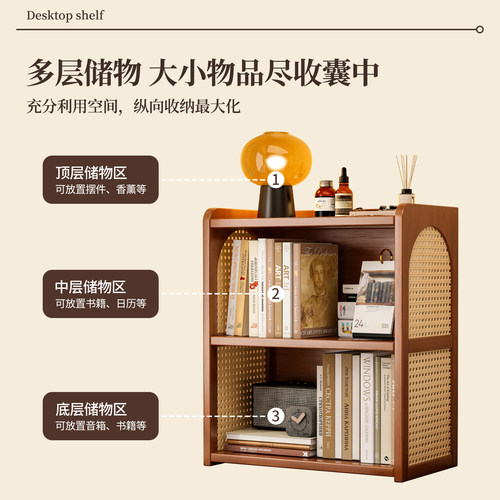 飘窗书架桌面置物架桌上窗台床头儿童小型绘本简易储物柜收纳柜子 - 图0