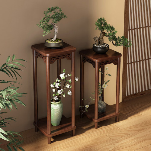 中式非实木花架客厅落地式置物架2026新款花台室内多层植物花盆架 - 图2